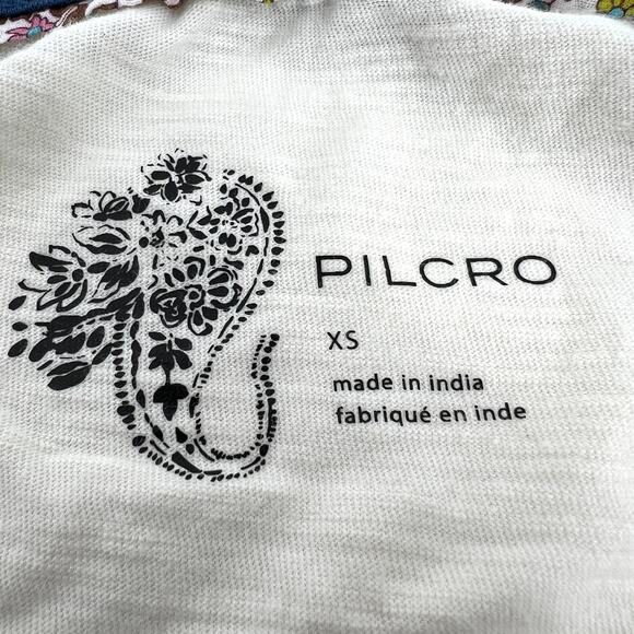 Anthropologie Pilcro Varsity Tee Cotton Short Sleeves with Applique Logo Size XS - Picture 8 of 10